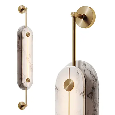 1568 Alabaster Solvane Slender Oval Wall Sconce Condepot