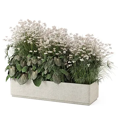 Outdoor Plants Rusty Concrete Pot_Set 4987