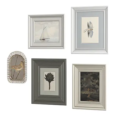 Set of vintage paintings in frames 11