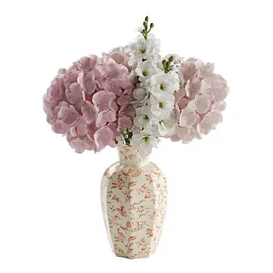 Floral composition in pink tones
