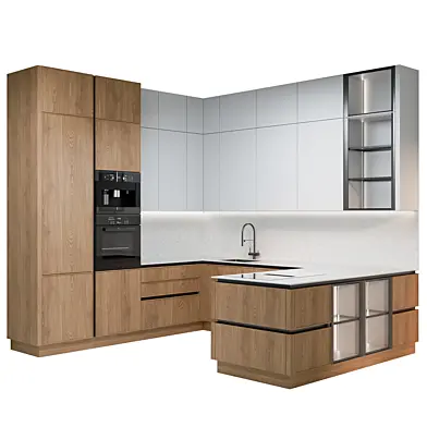 U-shaped kitchen in a modern style