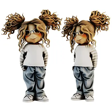 Curly Girl Character Doll