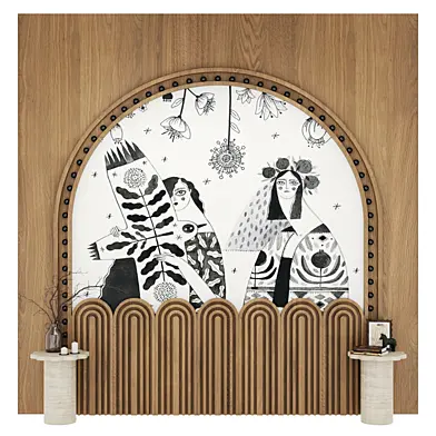 Headboard of the bed in Russian style