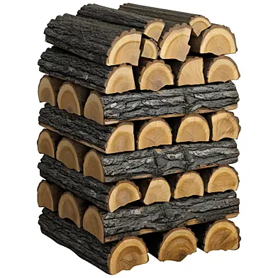 A set of stacked chopped firewood for the stove and fireplace