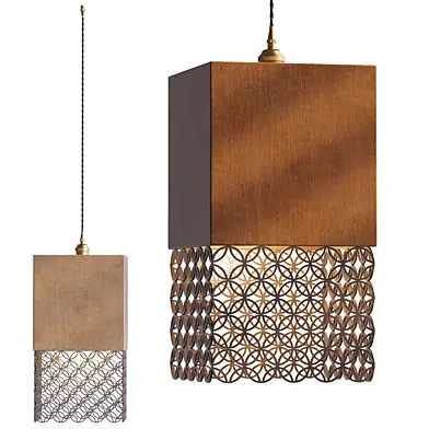 Modern Wood Mesh Lantern Pendant Lamp 1317