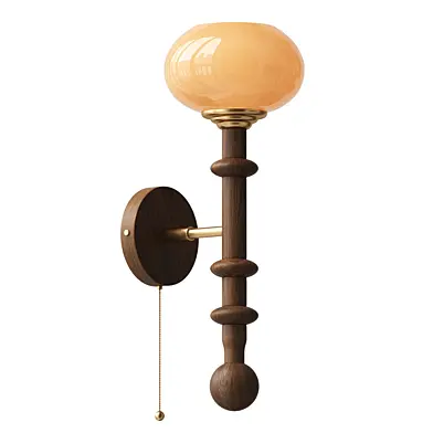 Retro wall sconce in solid wood