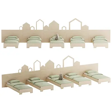 Bed for preschool institutions, custom set