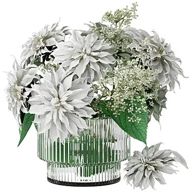 vase of white dahlia flower