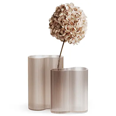 Hydrangea flower bouquet in glass vases