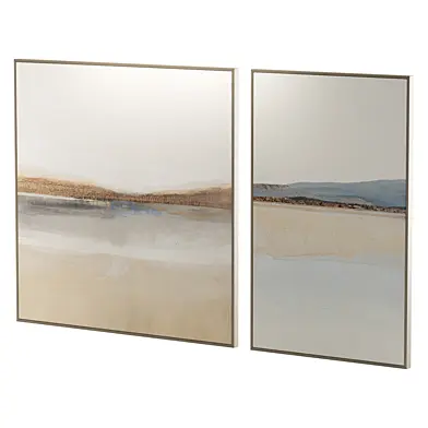 Set of abstract paintings in oil stylization abstraction landscape 218
