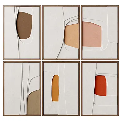 Set of six abstract paintings