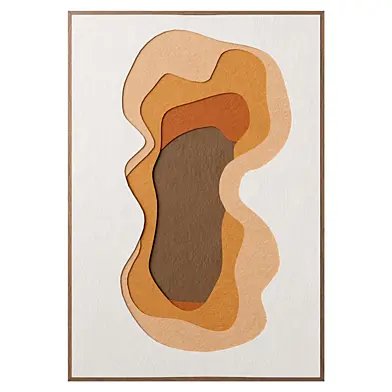 Abstract painting in a wooden frame