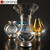 Vases glass silvering framing.