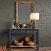 Summerville Wall Mirror, Milk Jug Accent Table Lamp, Console Marc Aurele - Lavande, Decoration
