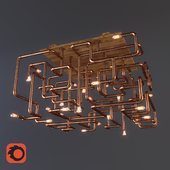 Chandelier made of copper pipes