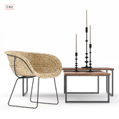 CB2 natural basket chair