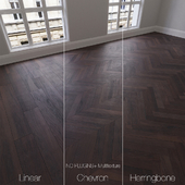 Parquet natural, oak Smoky mountains, 3 types. Linear, chevron, herringbone.