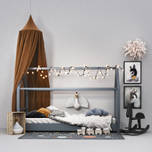 Bed frame house