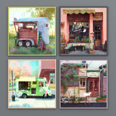 Set of 4 paintings