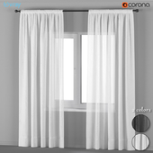 Blind curtains in black and white colors.