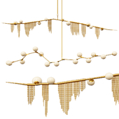 Cherry Bomb Fringe & Globe Branching Chandelier