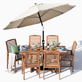 Brown Acacia 7- Piece Dining Set