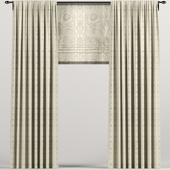 Beige Roman curtains.