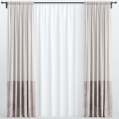 Brown velvet curtains from tulle