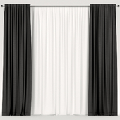 Black curtains.