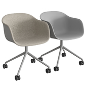 Fiber Armchair Swivel Base W. Castors