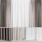 Brown curtains in two colors with tulle