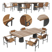 Cassina LC1 Outdoor chair and Dine Out table