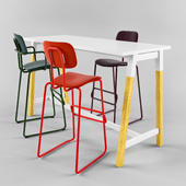 New School chair N05 bar or counter stool and high table