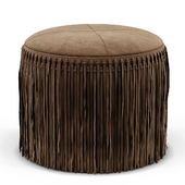 Wisteria Suede Boho Round Ottoman