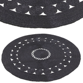 HM Home openwork black jute rug