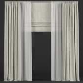 Curtains with tulle and roman