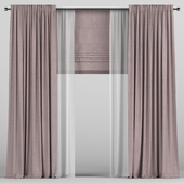 Curtains with tulle and roman blinds