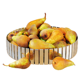 Pear conference in metal round vase