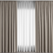 Tulle Curtain Beige Set