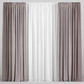 Curtains in two colors with tulle