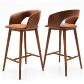 Wooden Upholstered Bar Stool