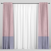 Curtains in two colors with tulle