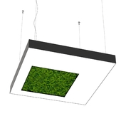 Bone light square with hole with large moss OM