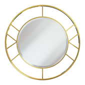 Round mirror in a metal frame (gold) KFG082