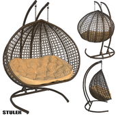 OM Hanging chair double weaving diamonds STULER