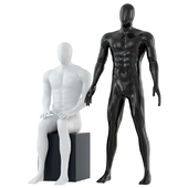 Standing and seated abstract mannequin 131