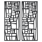 GANSBAI Black Metal Diptych 50x60 cm Wall Mural Wall Decor