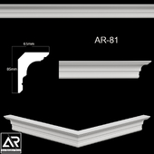 OM Cornices AR-81 Size: 65 x 85 x 1000 mm material: plaster