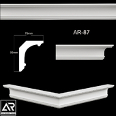 OM Cornices AR-87 Size: 75 x 95 x 1000 mm material: plaster