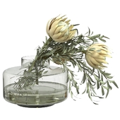 Bouquet of olive and protea branches